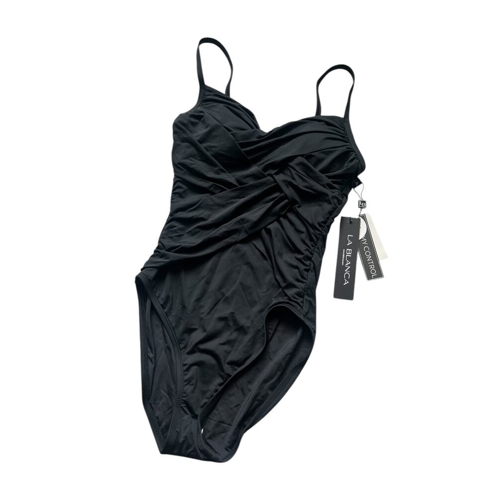 La Blanca NWT Island Goddess Draped Swimsuit Tummy Control 50SPF Size 4 - Picture 2 of 8